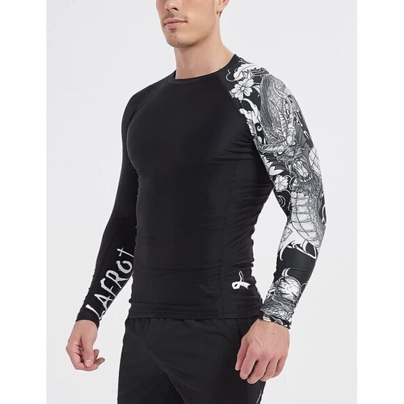 Men's Long Sleeve UPF 50+ Base laye Skins Performance Fit Compression Rash Guard - Picture 5 of 6